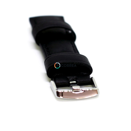 Ремешок для спортивных часов из кожи черный Romiks RB2C-98230xl (RRB-015) - 7